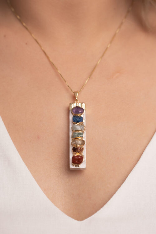 Colar 7 Chakras folheado em ouro 18k