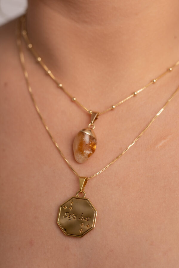 Conjunto Choker Citrino + Colar Seja Luz folheado em ouro 18k - Imagem 4