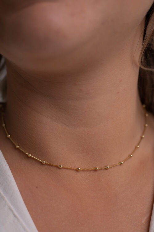 Choker bolinha folheada em ouro 18k