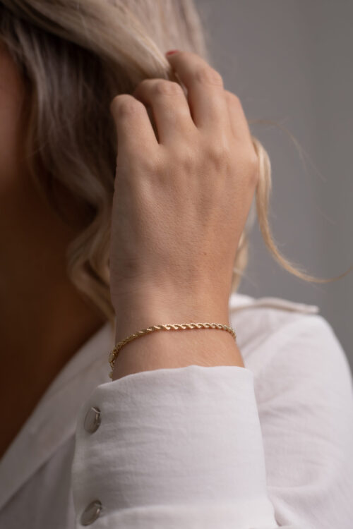 Pulseira Entrelaçada folheada em ouro 18k