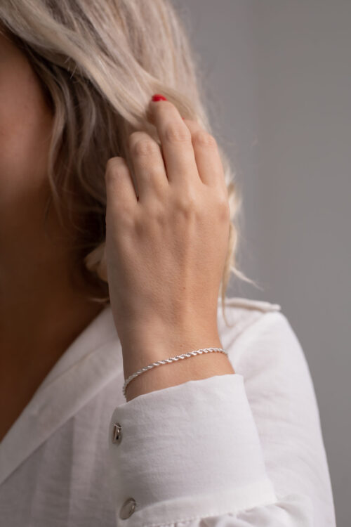 Pulseira Entrelaçada folheada em prata