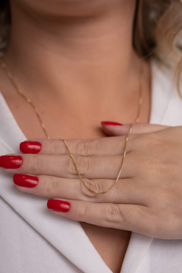Gargantilha Lisa 40cm folheada em ouro 18k - Imagem 2