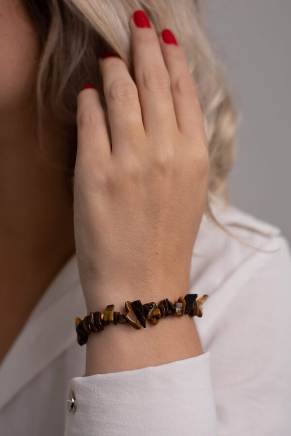 Pulseira Olho de Tigre Proteção e Sucesso com elástico