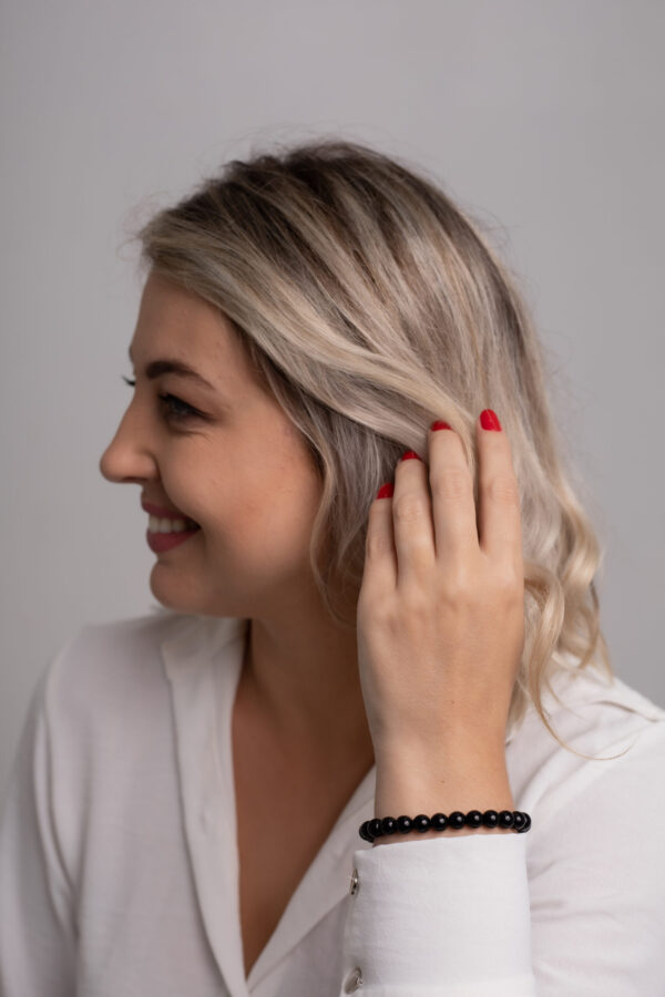 Pulseira Esfera Proteção Obsidiana Negra - Imagem 3