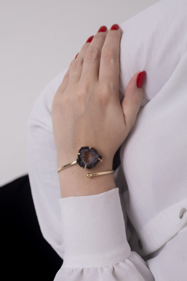 Bracelete Ajustável Ágata folheado em ouro 18k - Imagem 4