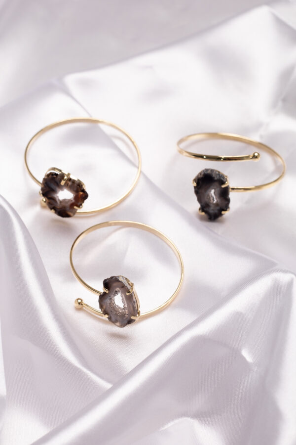 Bracelete Ajustável Ágata folheado em ouro 18k - Imagem 2