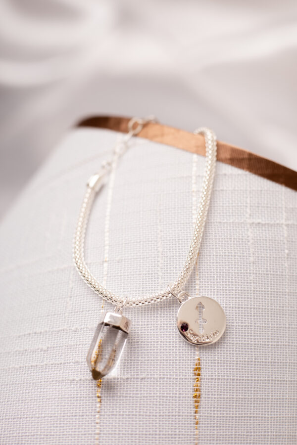 Pulseira folheada em prata Signo de Sagitário - Cristal