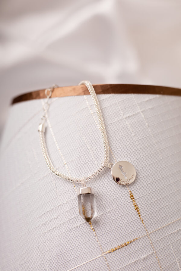 Kit 2 Peças Signo de Sagitário - Pulseira + Colar Cristal folheado em prata - Imagem 4
