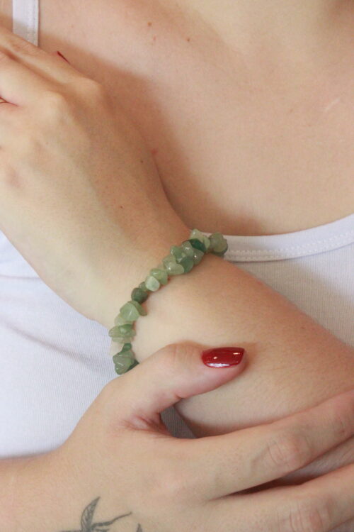 Pulseira Quartzo Verde com elástico