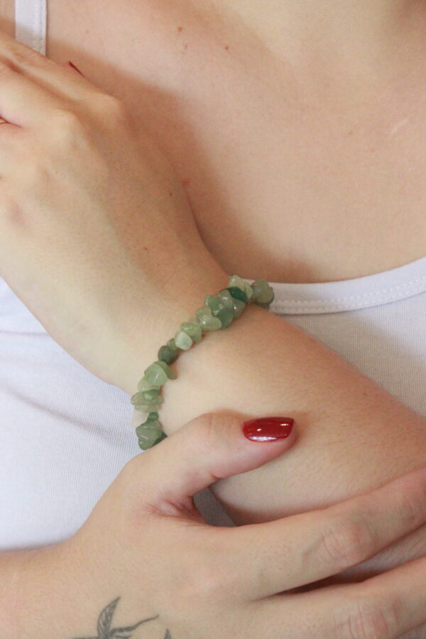 Pulseira Quartzo Verde com elástico