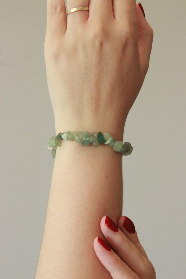 Pulseira Quartzo Verde com elástico - Imagem 2