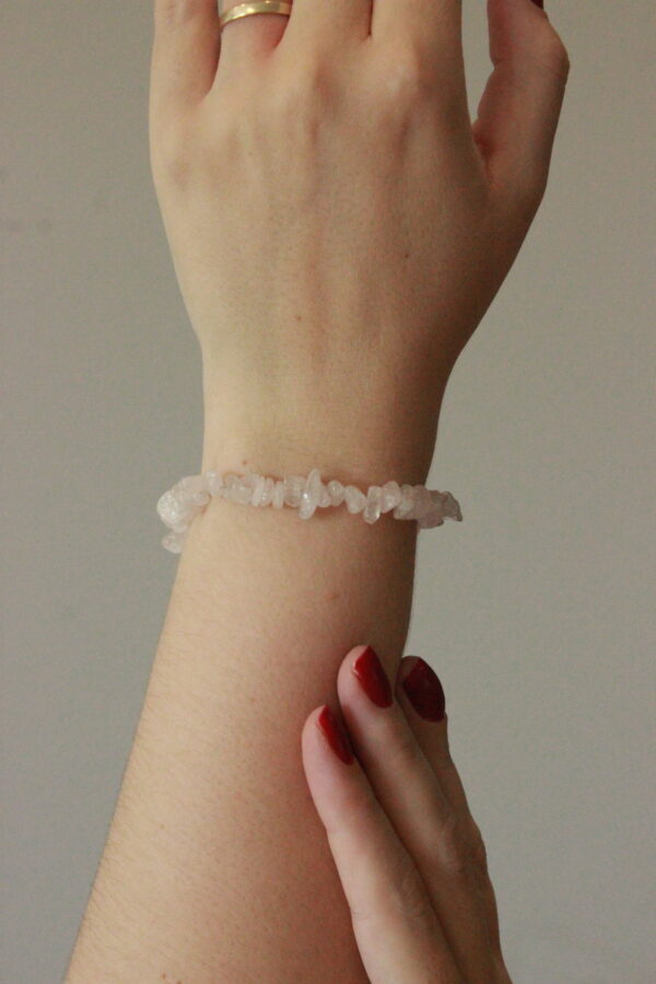 Pulseira Quartzo Rosa com elástico - Imagem 2
