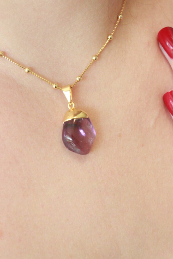 Choker Ametista folheada em ouro 18k - Imagem 3