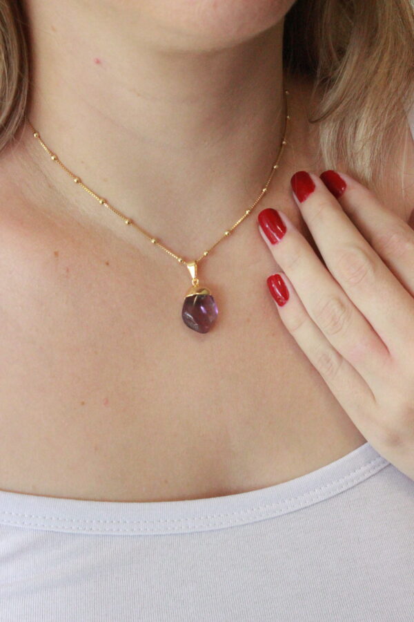 Choker Ametista folheada em ouro 18k - Imagem 2