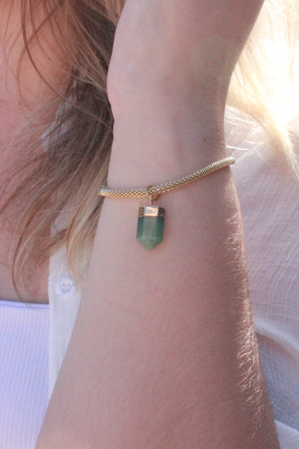 Pulseira folheada em ouro 18k Quartzo Verde