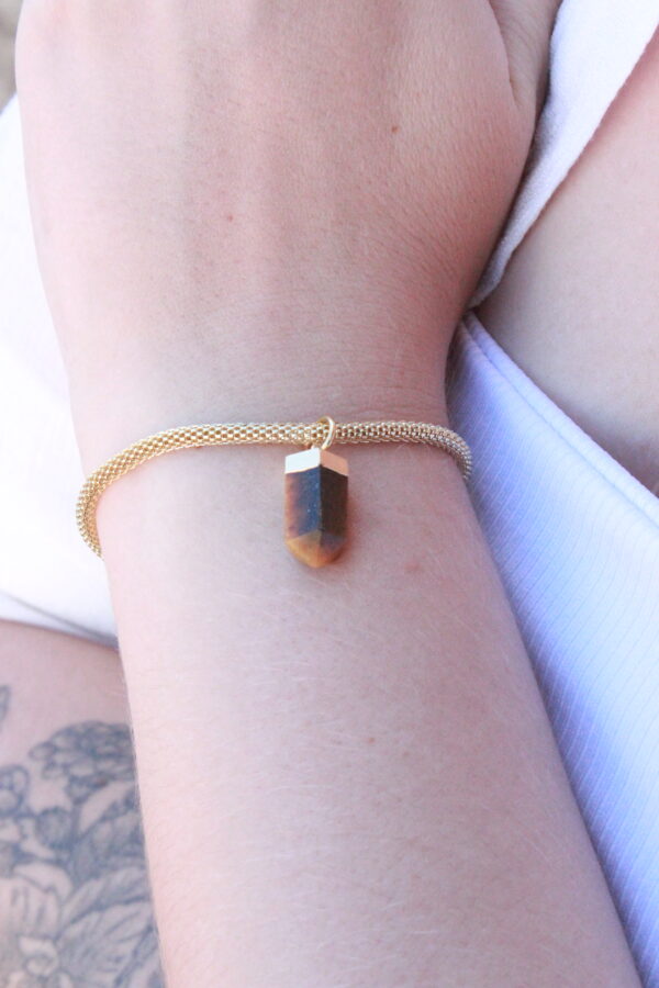 Pulseira folheada em ouro 18k Olho de Tigre